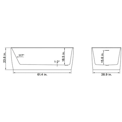 Vinnova Viana 67" x 32" Matte White Oval Freestanding Soaking Acrylic Bathtub