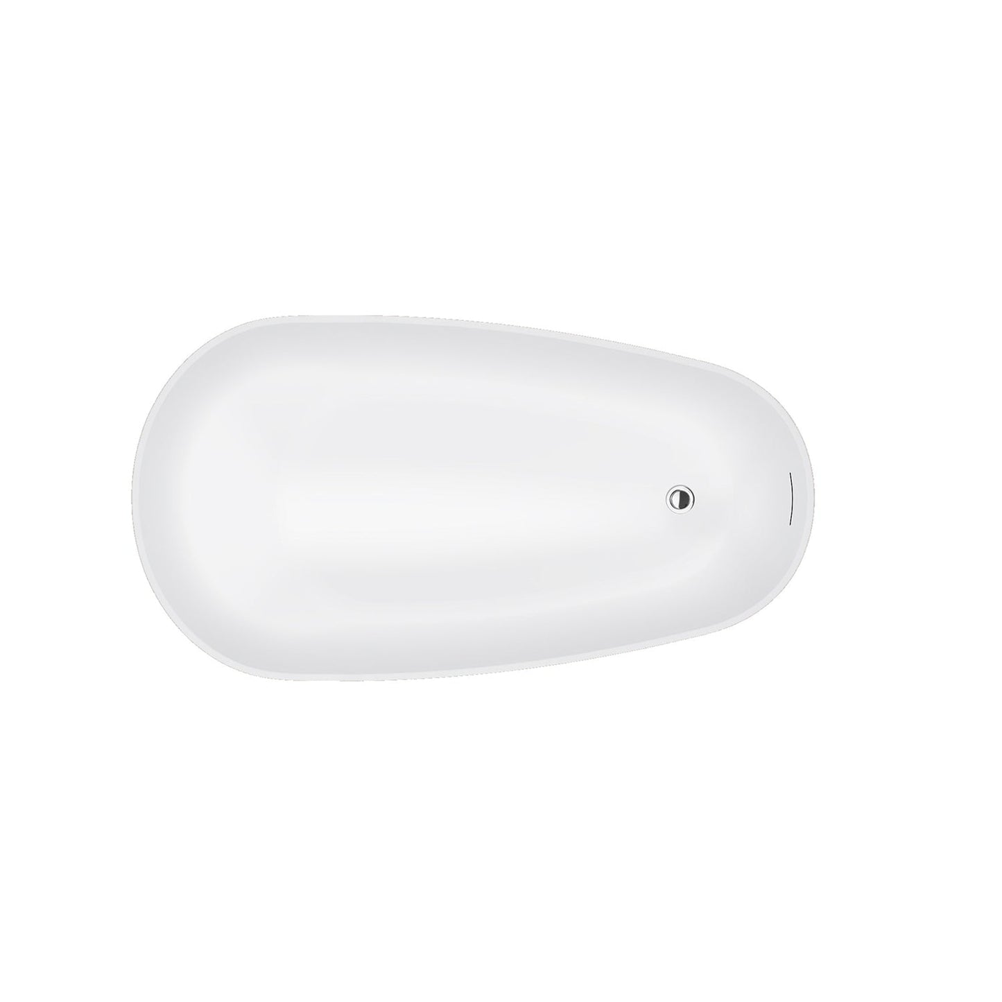 Vinnova Viana 67" x 32" Matte White Oval Freestanding Soaking Acrylic Bathtub