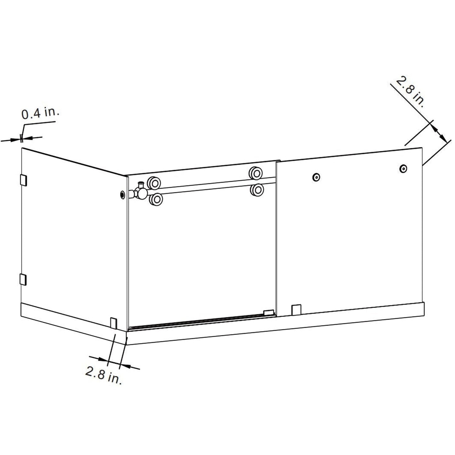 Vinnova Villena 52" x 78" Brushed Gold Rectangle Single Sliding Frameless Shower Enclosure