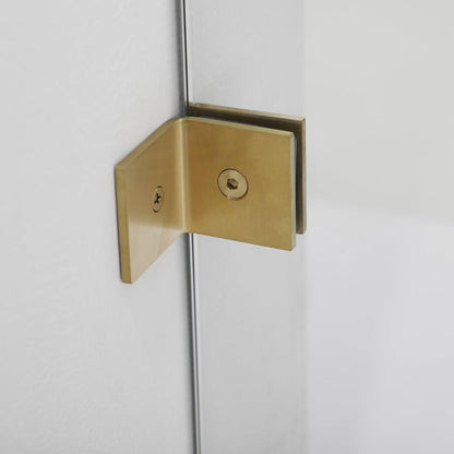 Vinnova Villena 52" x 78" Brushed Gold Rectangle Single Sliding Frameless Shower Enclosure