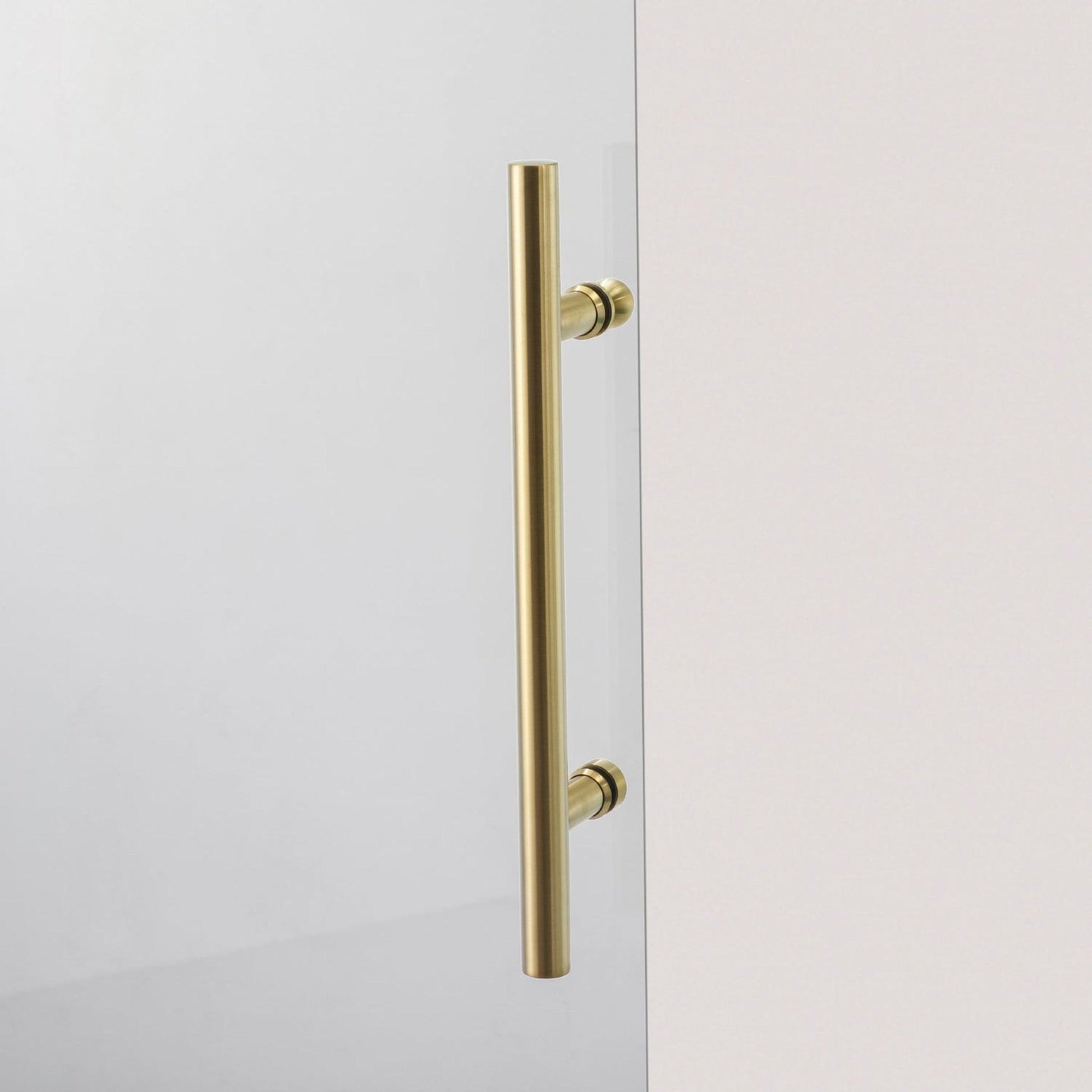 Vinnova Villena 52" x 78" Brushed Gold Single Sliding Frameless Shower Door
