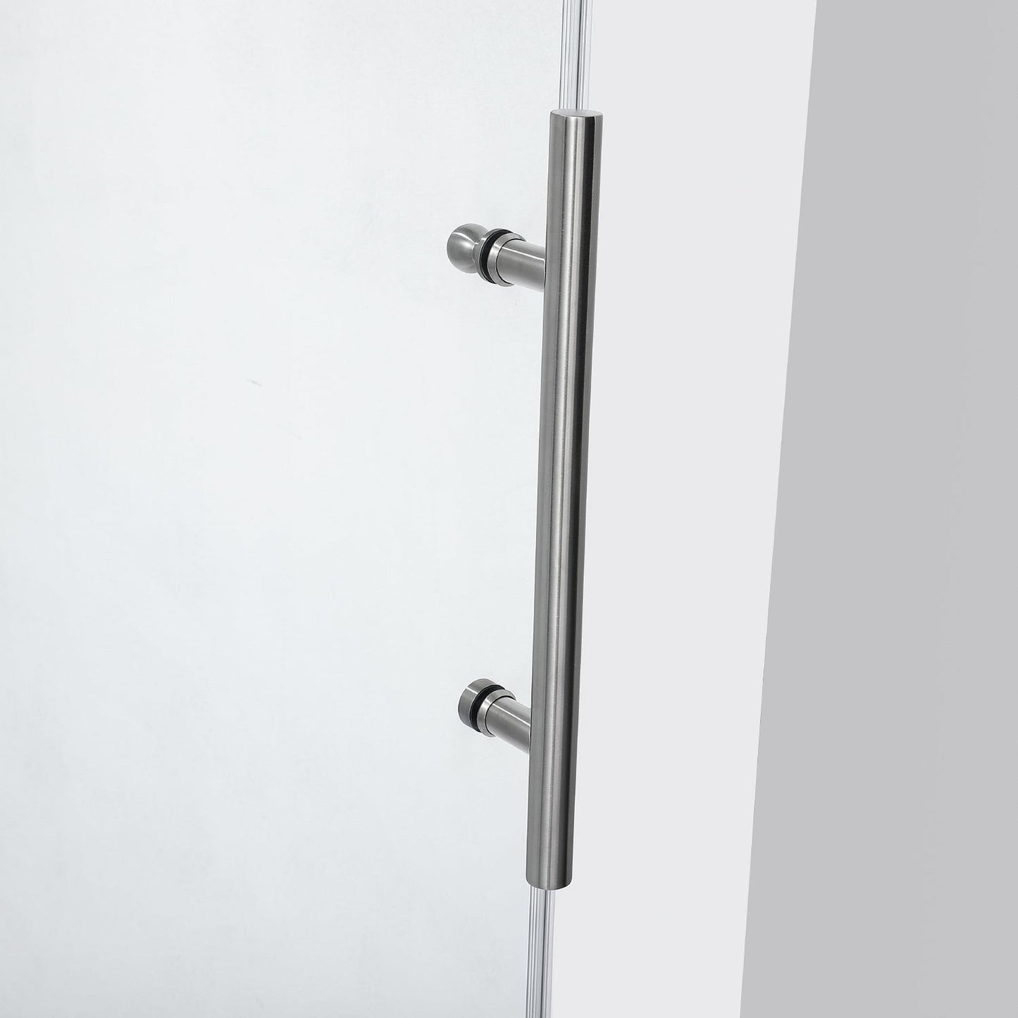 Vinnova Villena 52" x 78" Brushed Nickel Single Sliding Frameless Shower Door