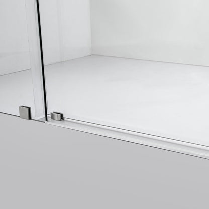 Vinnova Villena 52" x 78" Brushed Nickel Single Sliding Frameless Shower Door