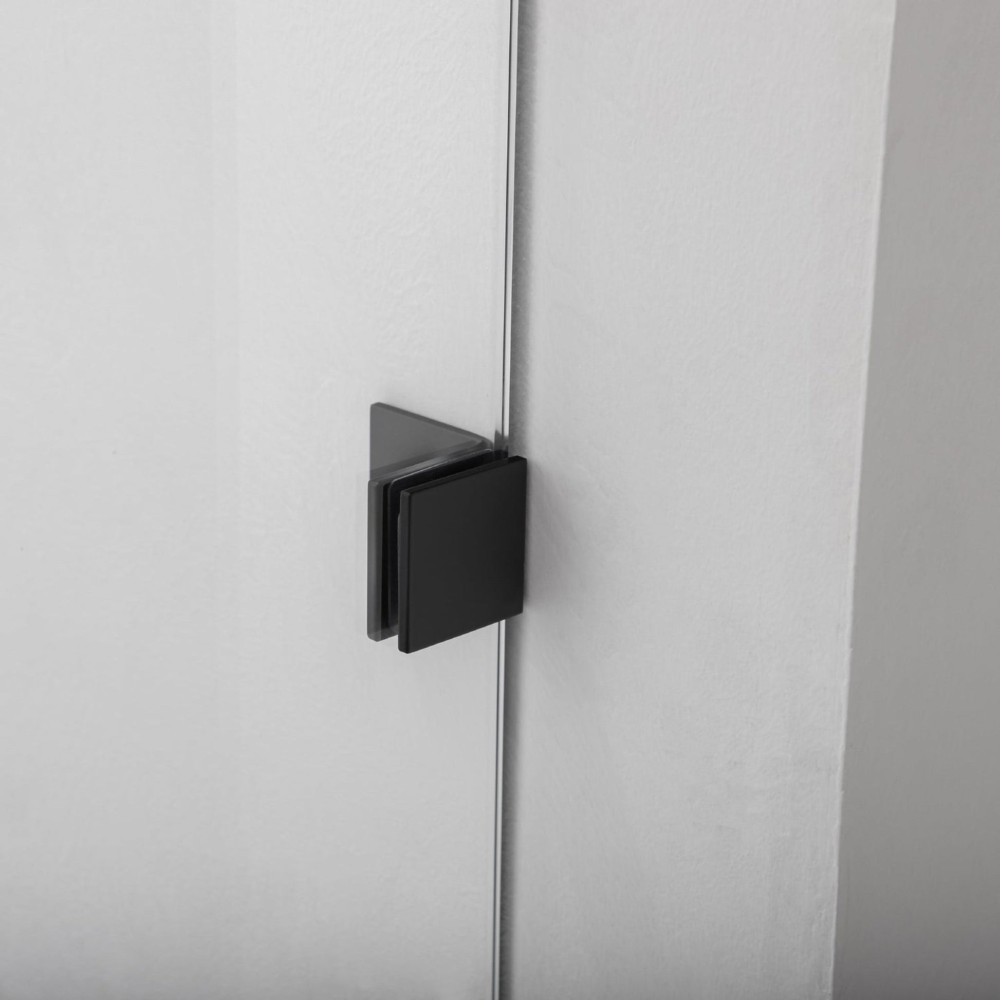 Vinnova Villena 52" x 78" Matte Black Rectangle Single Sliding Frameless Shower Enclosure