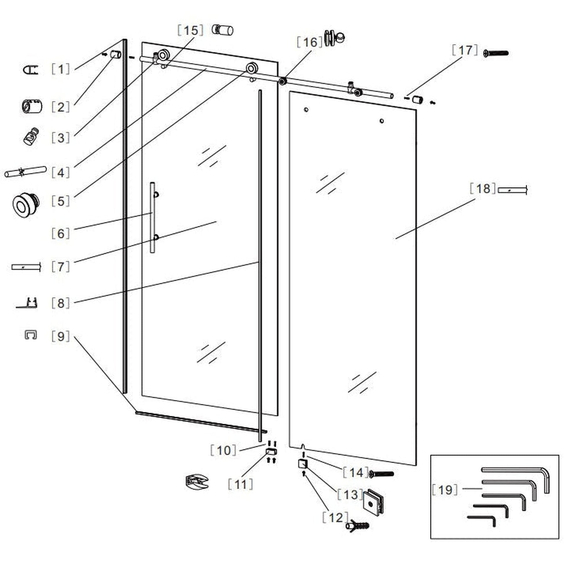 Villena Single Sliding Frameless Shower Door – Vinnova Design