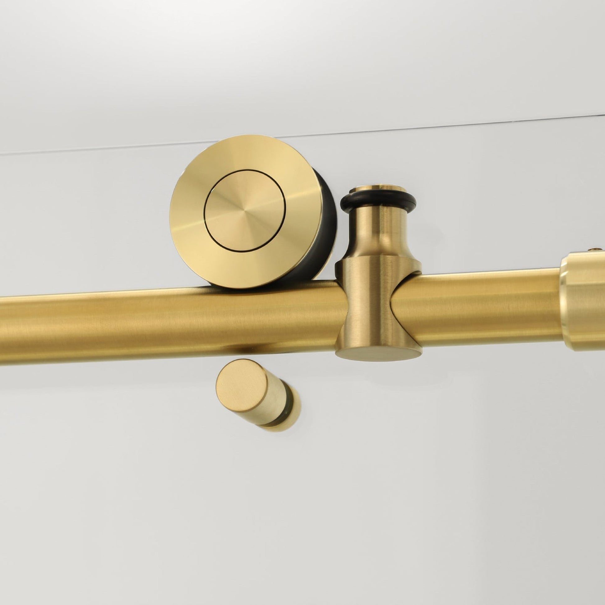 Vinnova Villena 60" x 58" Brushed Gold Single Sliding Frameless Glass Tub Door