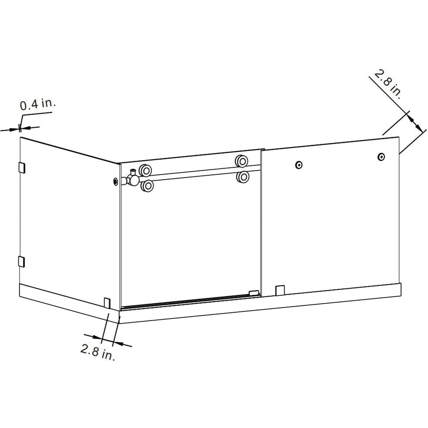 Vinnova Villena 60" x 78" Brushed Gold Rectangle Single Sliding Frameless Shower Enclosure