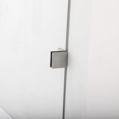 Vinnova Villena 60" x 78" Brushed Nickel Rectangle Single Sliding Frameless Shower Enclosure