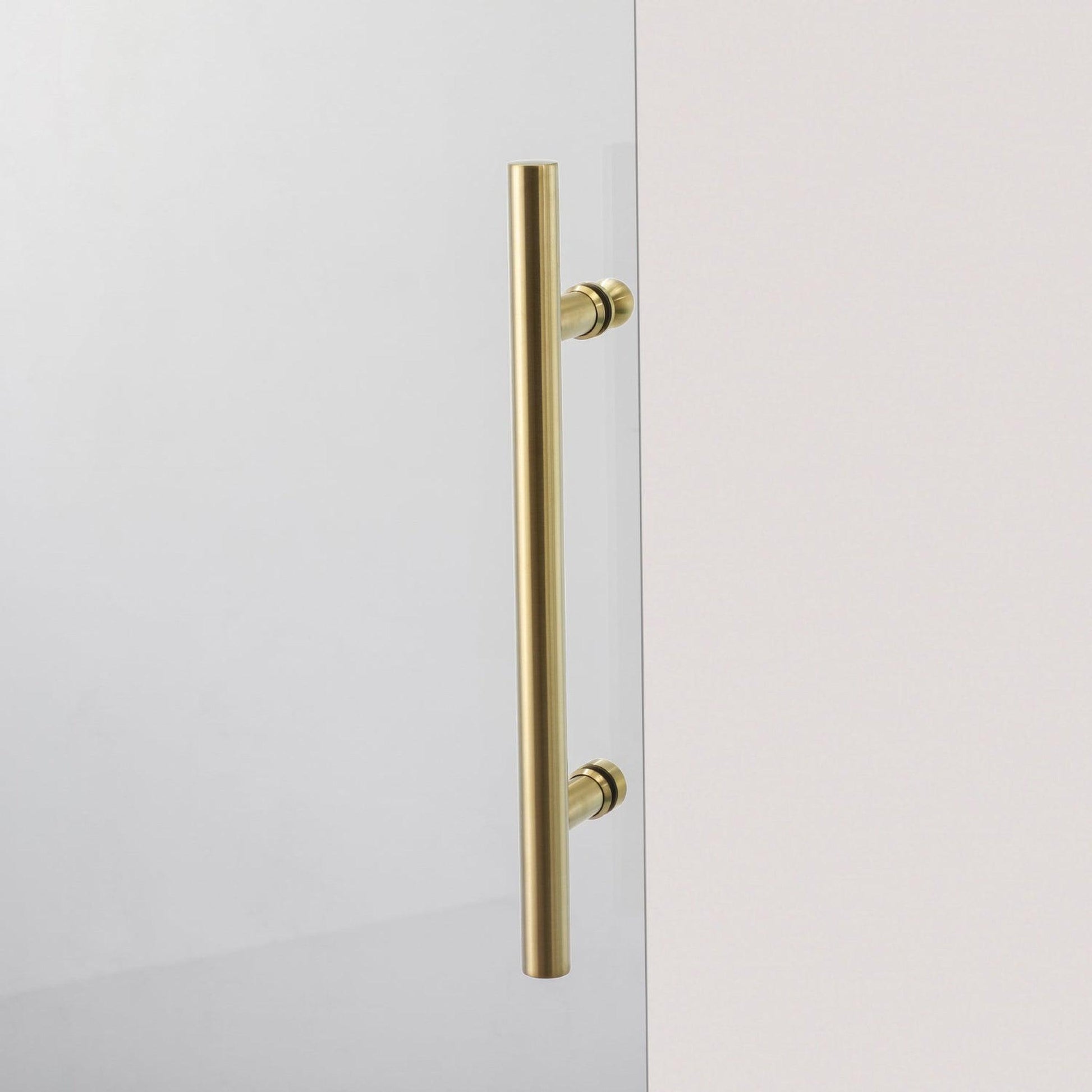 Vinnova Villena 68" x 78" Brushed Gold Single Sliding Frameless Shower Door