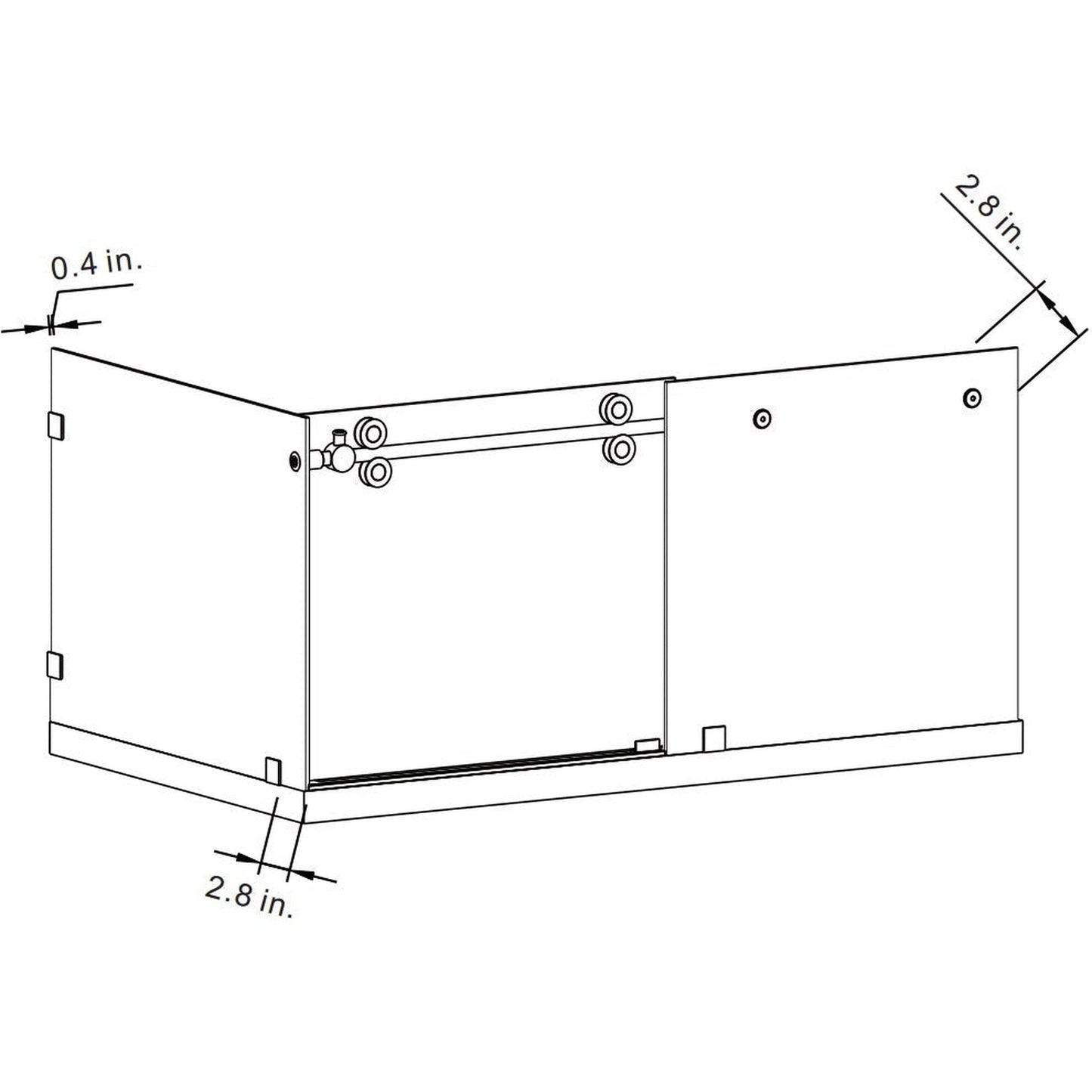 Vinnova Villena 68" x 78" Brushed Nickel Rectangle Single Sliding Frameless Shower Enclosure