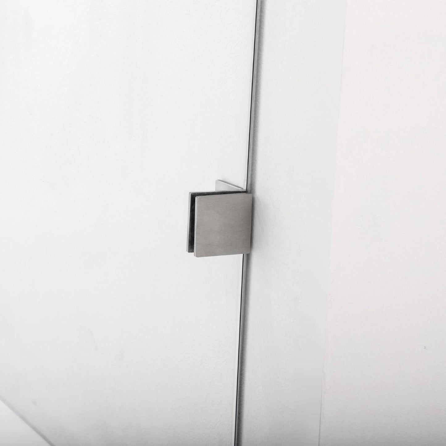 Vinnova Villena 68" x 78" Matte Black Rectangle Single Sliding Frameless Shower Enclosure