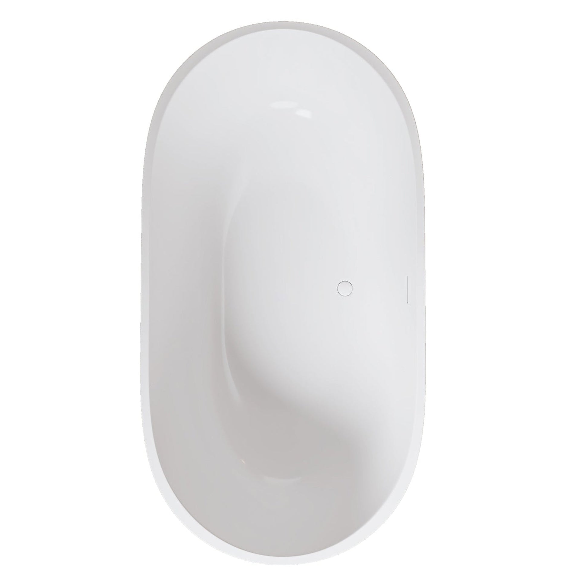 Vinnova Zamora 65" x 30" White Oval Freestanding Soaking Acrylic Bathtub