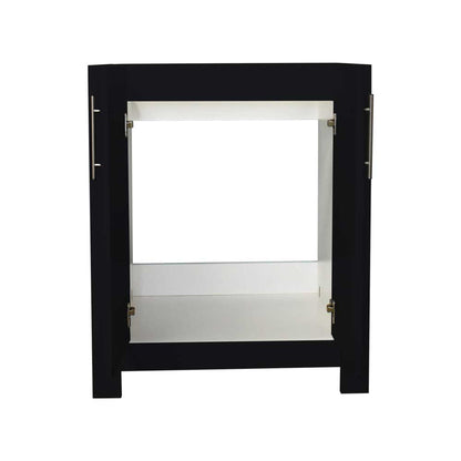 Volpa USA Austin 24" x 19" Black Modern Freestanding Bathroom Vanity With Brushed Nickel Round Handles