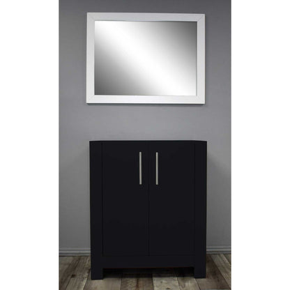 Volpa USA Austin 24" x 19" Black Modern Freestanding Bathroom Vanity With Brushed Nickel Round Handles