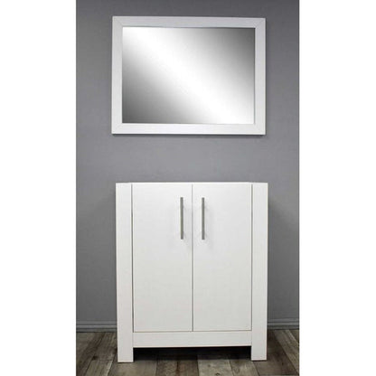 Volpa USA Austin 24" x 19" Glossy White Modern Freestanding Bathroom Vanity With Brushed Nickel Round Handles