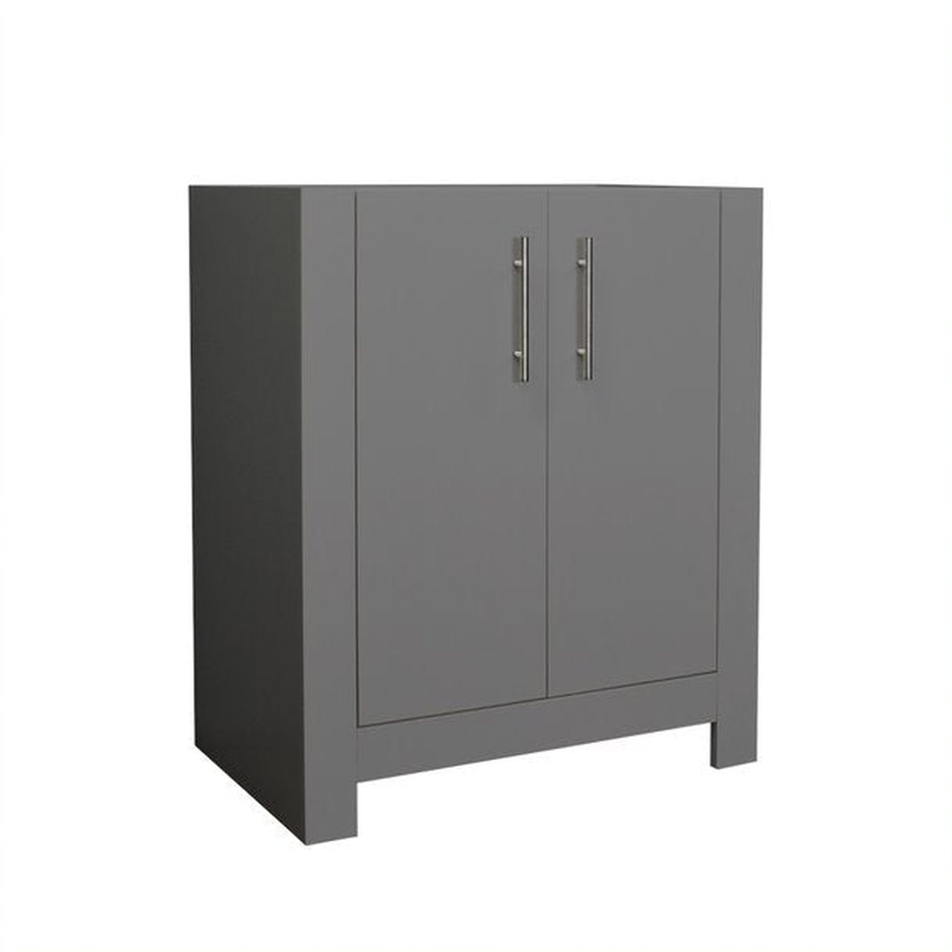 Volpa USA Austin 24" x 19" Gray Modern Freestanding Bathroom Vanity With Brushed Nickel Round Handles