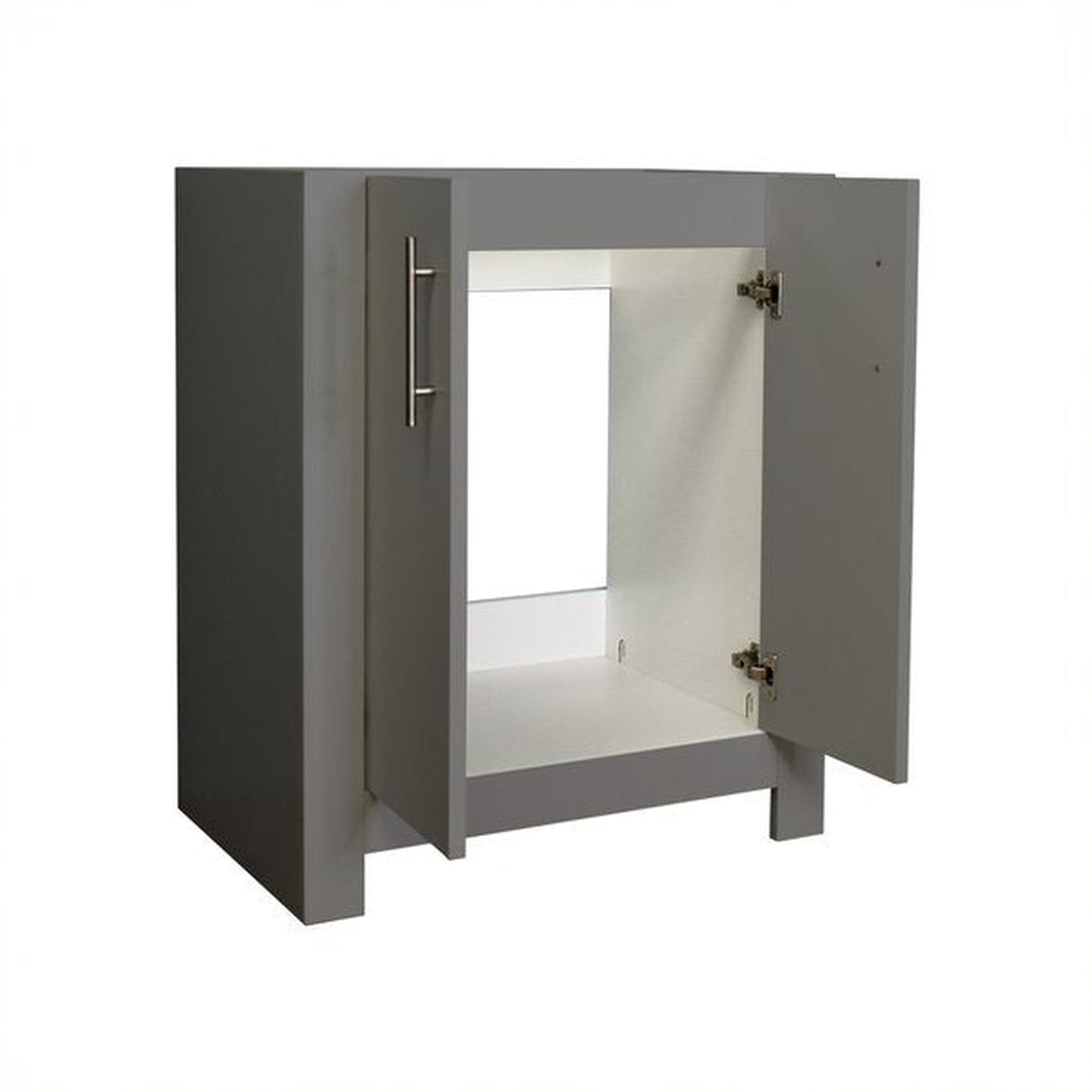 Volpa USA Austin 24" x 19" Gray Modern Freestanding Bathroom Vanity With Brushed Nickel Round Handles