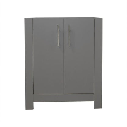 Volpa USA Austin 24" x 19" Gray Modern Freestanding Bathroom Vanity With Brushed Nickel Round Handles