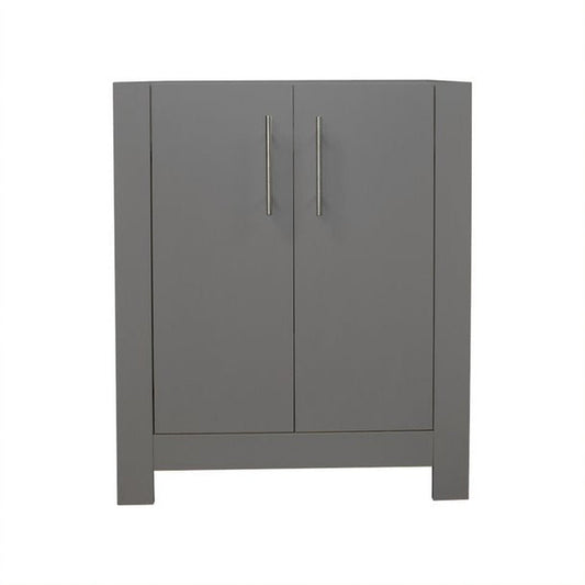 Volpa USA Austin 24" x 19" Gray Modern Freestanding Bathroom Vanity With Brushed Nickel Round Handles