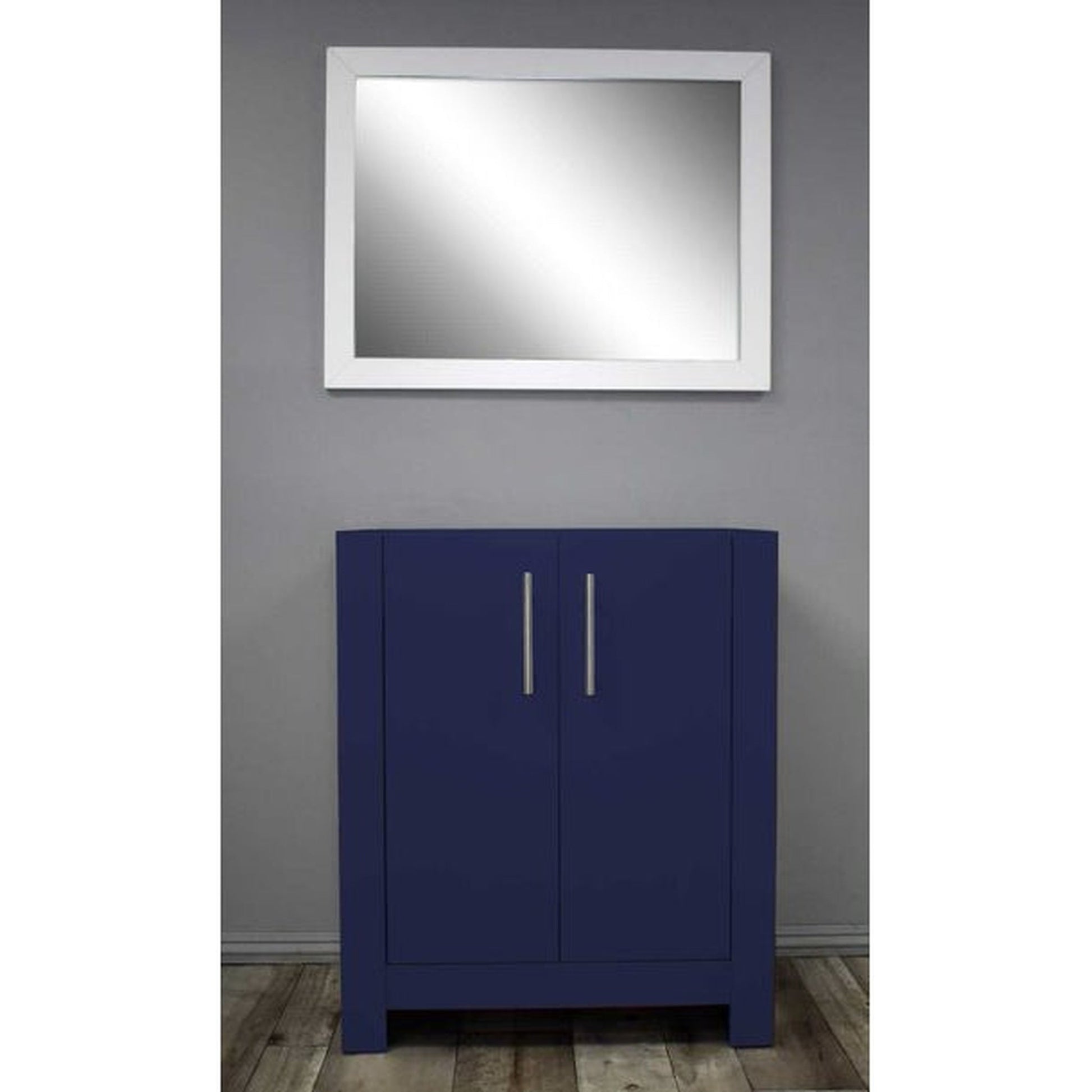 Volpa USA Austin 24" x 19" Navy Modern Freestanding Bathroom Vanity With Brushed Nickel Round Handles