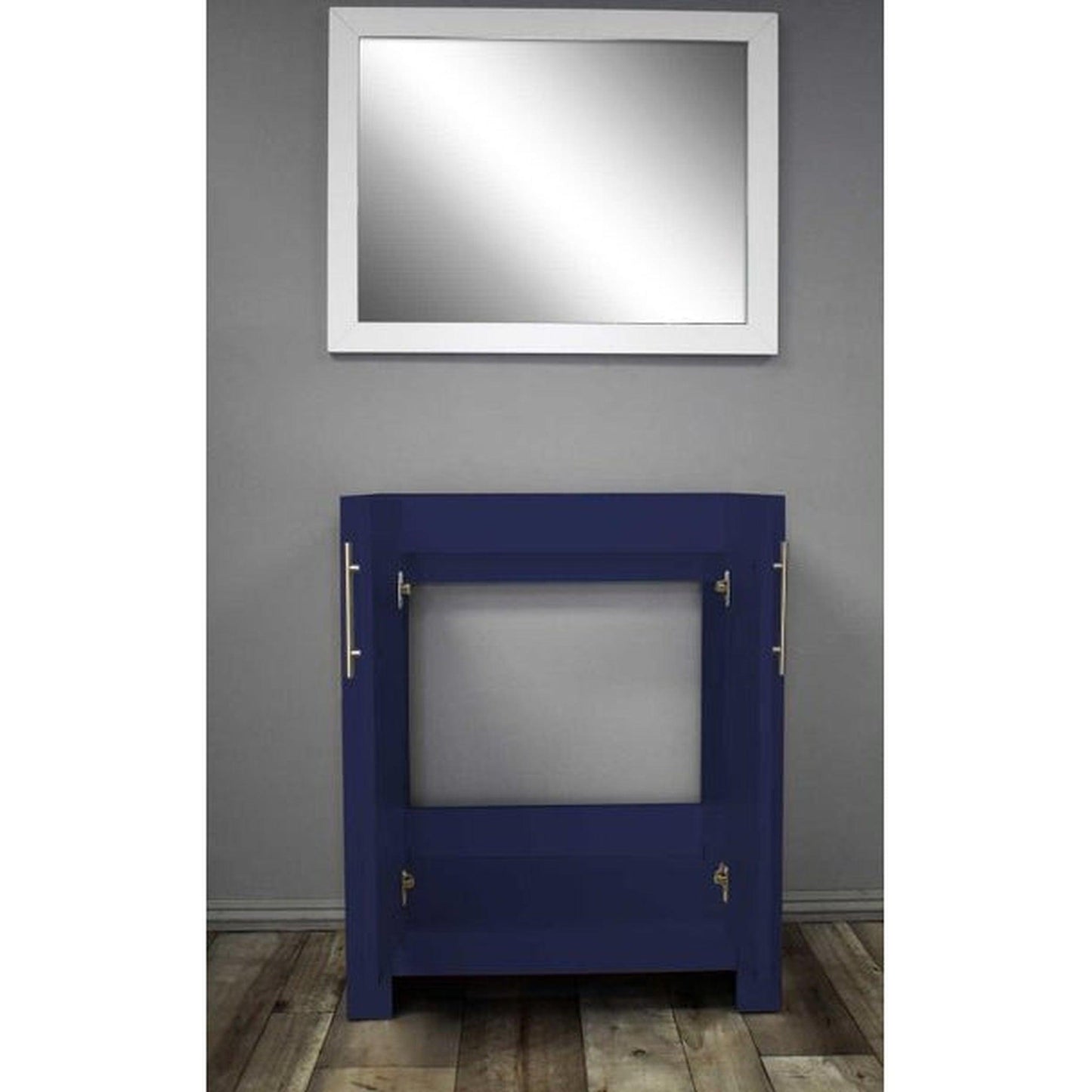 Volpa USA Austin 24" x 19" Navy Modern Freestanding Bathroom Vanity With Brushed Nickel Round Handles