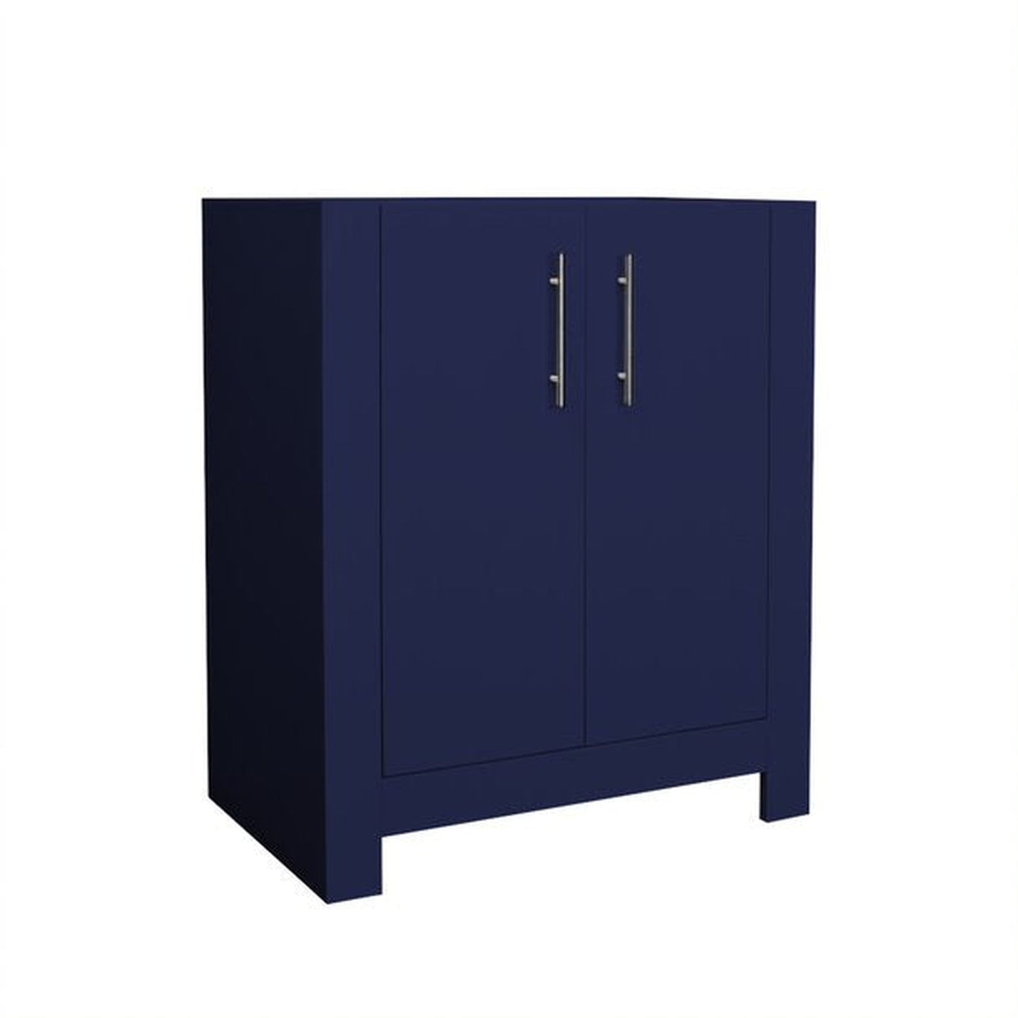 Volpa USA Austin 24" x 19" Navy Modern Freestanding Bathroom Vanity With Brushed Nickel Round Handles