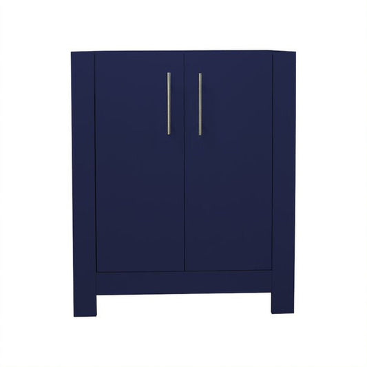 Volpa USA Austin 24" x 19" Navy Modern Freestanding Bathroom Vanity With Brushed Nickel Round Handles