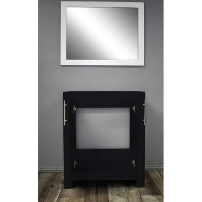 Volpa USA Austin 30" x 19" Black Modern Freestanding Bathroom Vanity With Brushed Nickel Round Handles