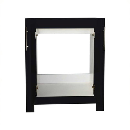 Volpa USA Austin 30" x 19" Glossy Black Modern Freestanding Bathroom Vanity With Brushed Nickel Round Handles