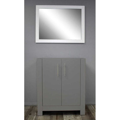 Volpa USA Austin 30" x 19" Gray Modern Freestanding Bathroom Vanity With Brushed Nickel Round Handles