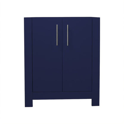 Volpa USA Austin 30" x 19" Navy Modern Freestanding Bathroom Vanity With Brushed Nickel Round Handles