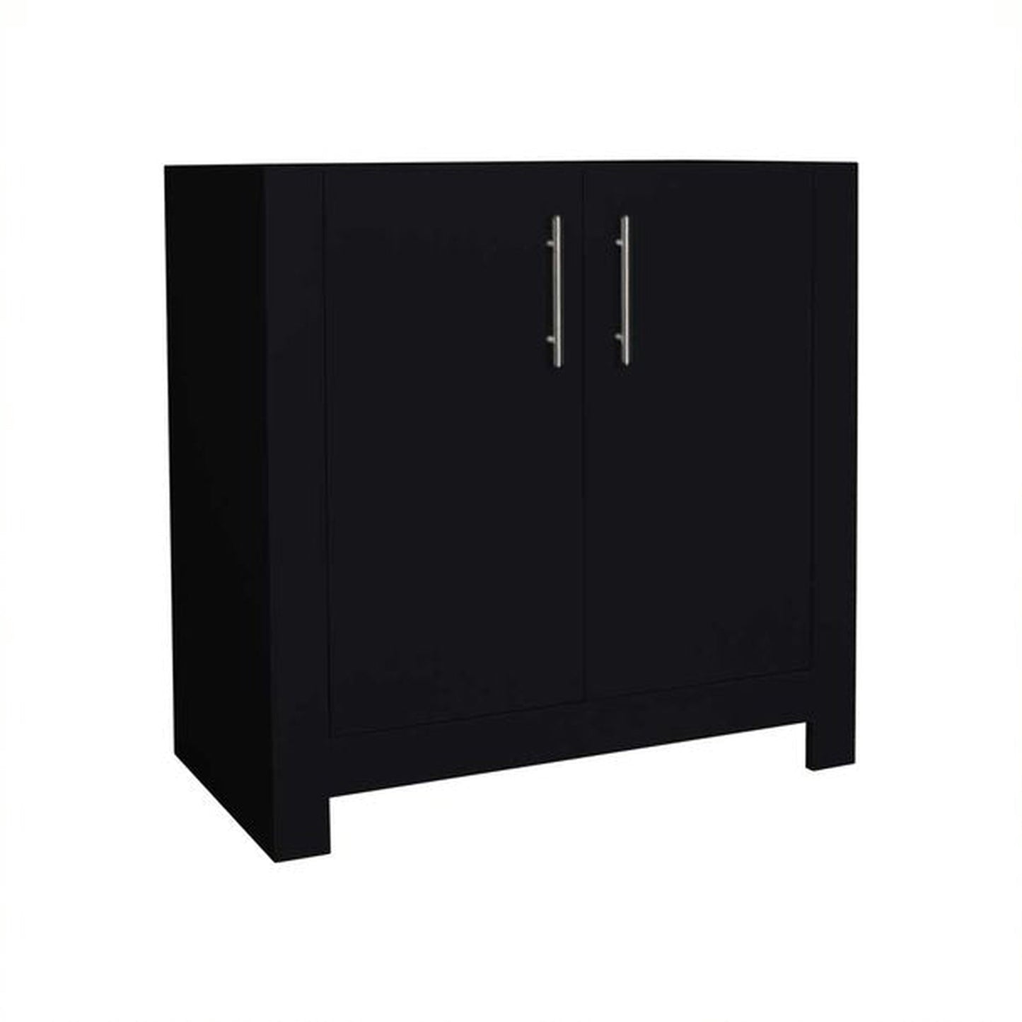 Volpa USA Austin 36" x 19" Black Modern Freestanding Bathroom Vanity With Brushed Nickel Round Handles