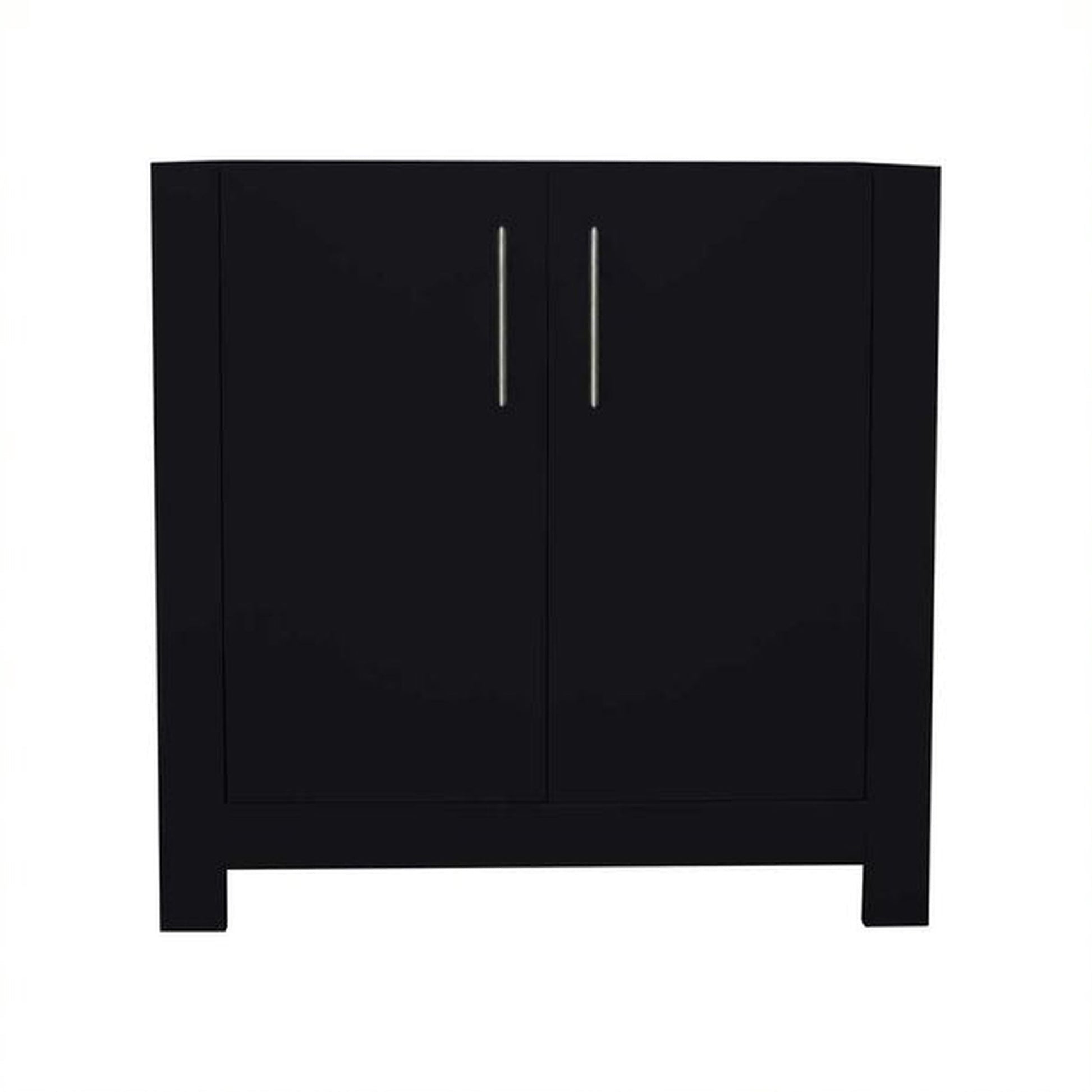 Volpa USA Austin 36" x 19" Black Modern Freestanding Bathroom Vanity With Brushed Nickel Round Handles