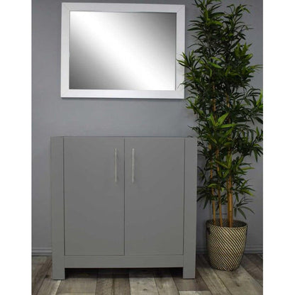 Volpa USA Austin 36" x 19" Gray Modern Freestanding Bathroom Vanity With Brushed Nickel Round Handles