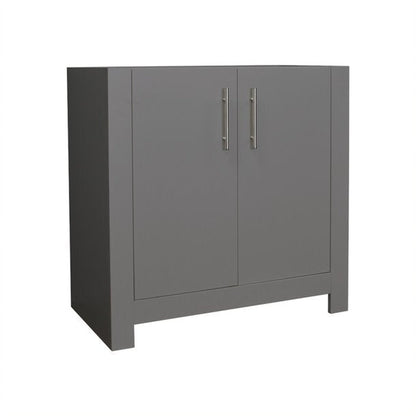 Volpa USA Austin 36" x 19" Gray Modern Freestanding Bathroom Vanity With Brushed Nickel Round Handles