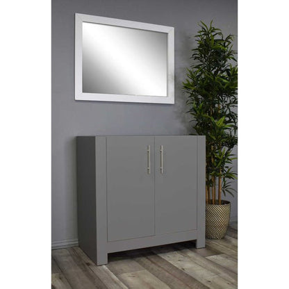 Volpa USA Austin 36" x 19" Gray Modern Freestanding Bathroom Vanity With Brushed Nickel Round Handles