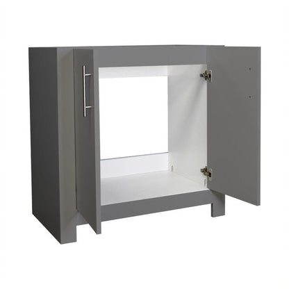 Volpa USA Austin 36" x 19" Gray Modern Freestanding Bathroom Vanity With Brushed Nickel Round Handles