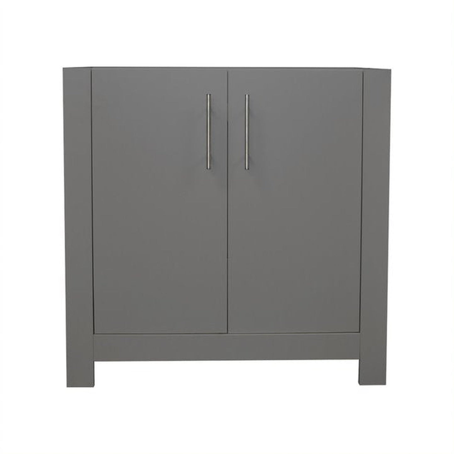 Volpa USA Austin 36" x 19" Gray Modern Freestanding Bathroom Vanity With Brushed Nickel Round Handles