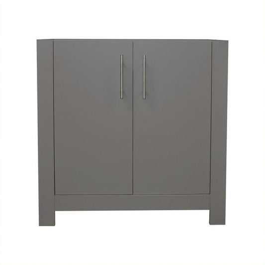 Volpa USA Austin 36" x 19" Gray Modern Freestanding Bathroom Vanity With Brushed Nickel Round Handles