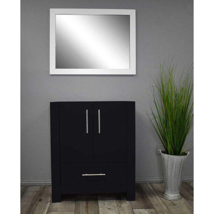 Volpa USA Boston 24" x 20" Glossy Black Modern Freestanding Bathroom Vanity With Brushed Nickel Handles