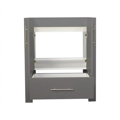 Volpa USA Boston 24" x 20" Gray Modern Freestanding Bathroom Vanity With Brushed Nickel Handles