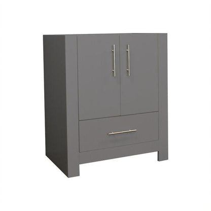 Volpa USA Boston 24" x 20" Gray Modern Freestanding Bathroom Vanity With Brushed Nickel Handles