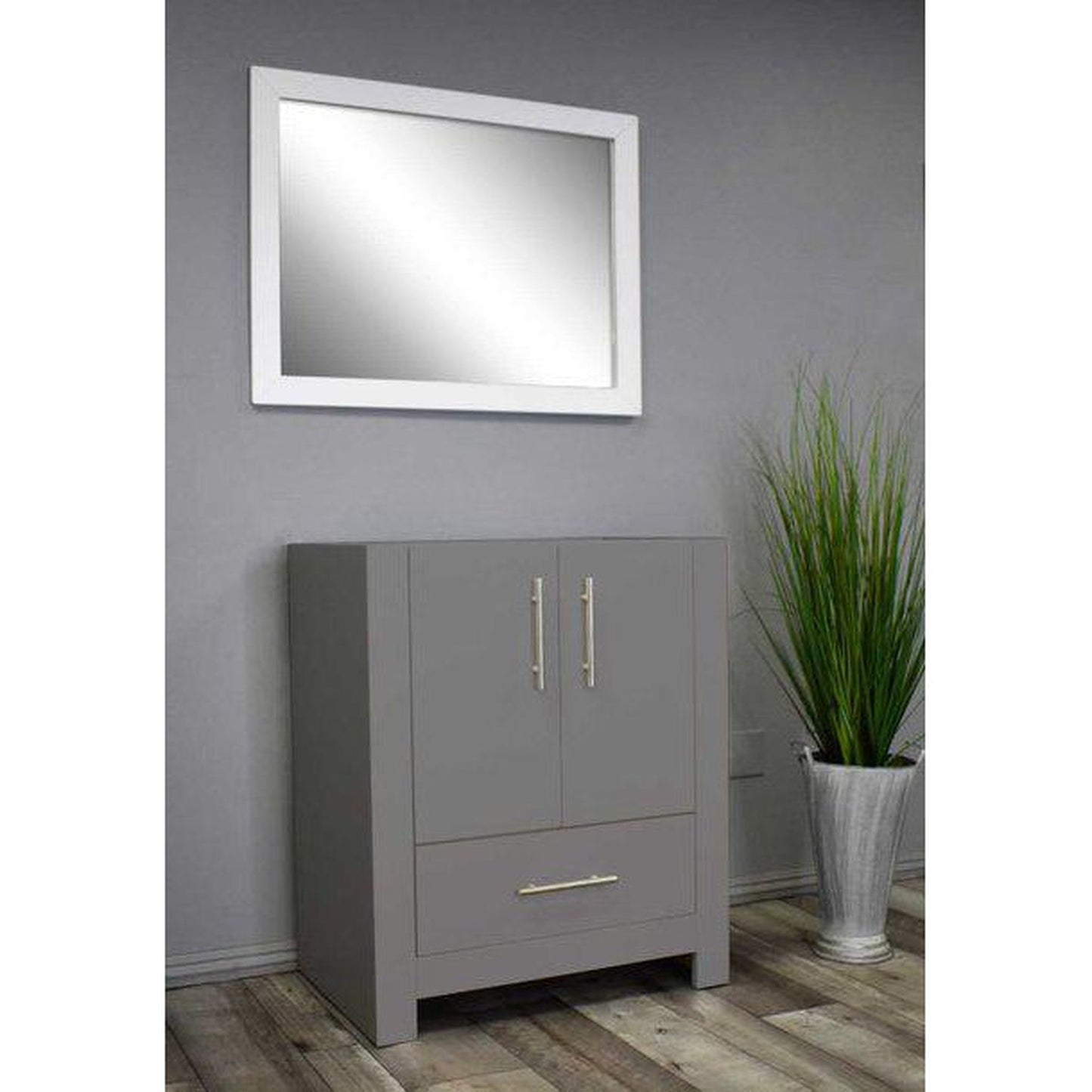 Volpa USA Boston 24" x 20" Gray Modern Freestanding Bathroom Vanity With Brushed Nickel Handles