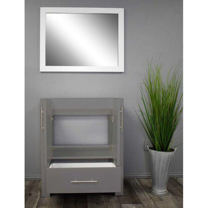 Volpa USA Boston 30" x 20" Gray Modern Freestanding Bathroom Vanity With Brushed Nickel Handles