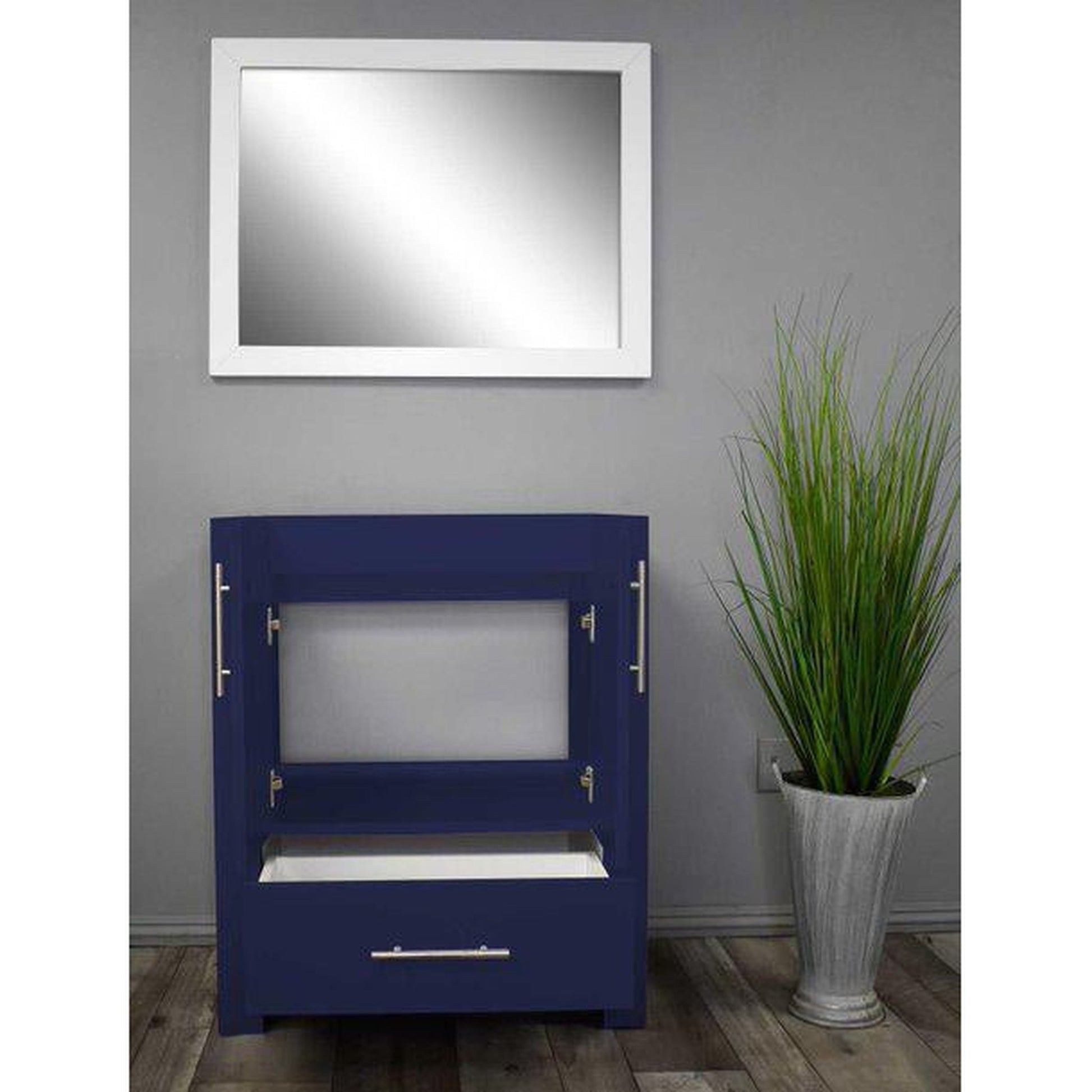 Volpa USA Boston 30" x 20" Navy Modern Freestanding Bathroom Vanity With Brushed Nickel Handles