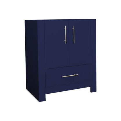 Volpa USA Boston 30" x 20" Navy Modern Freestanding Bathroom Vanity With Brushed Nickel Handles