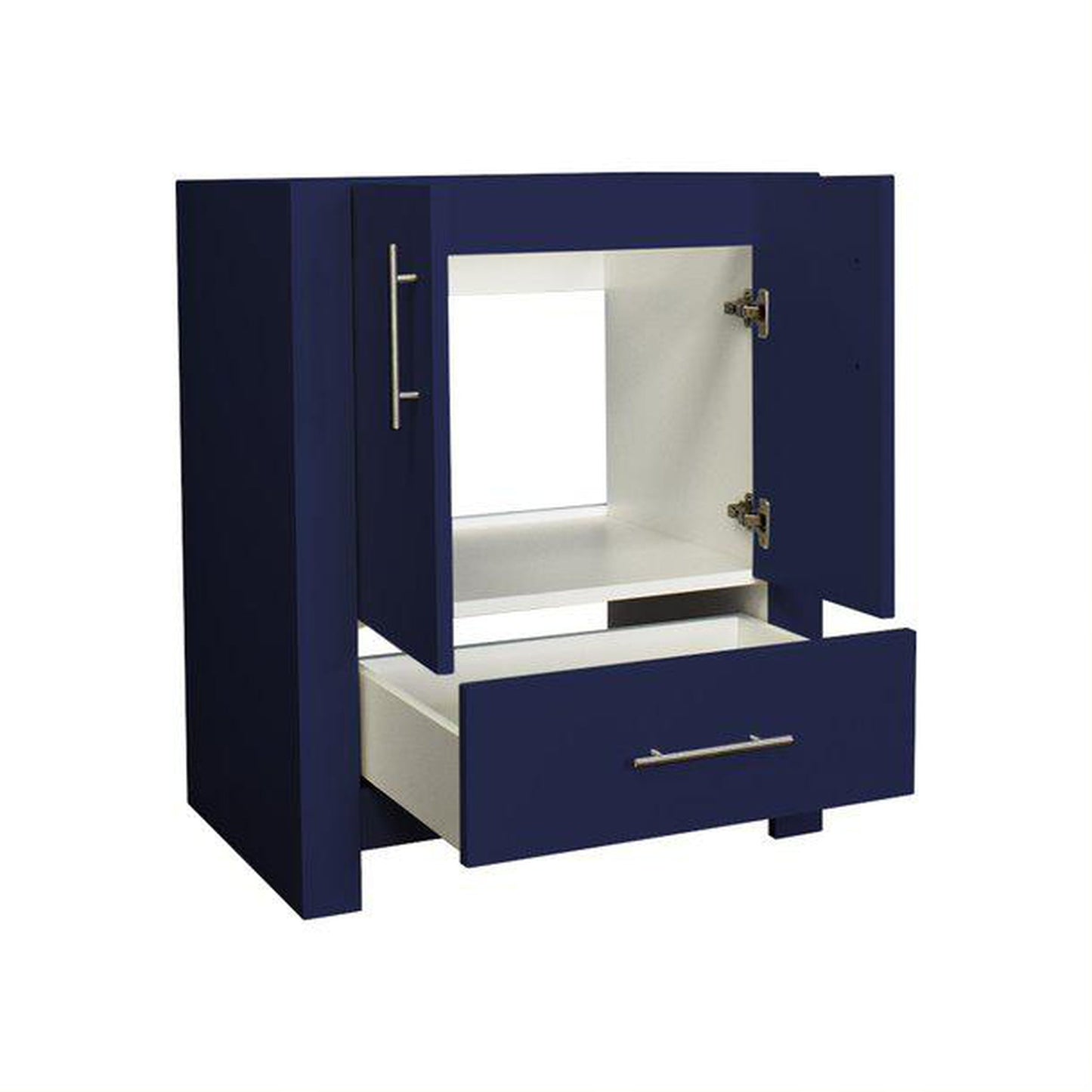 Volpa USA Boston 30" x 20" Navy Modern Freestanding Bathroom Vanity With Brushed Nickel Handles