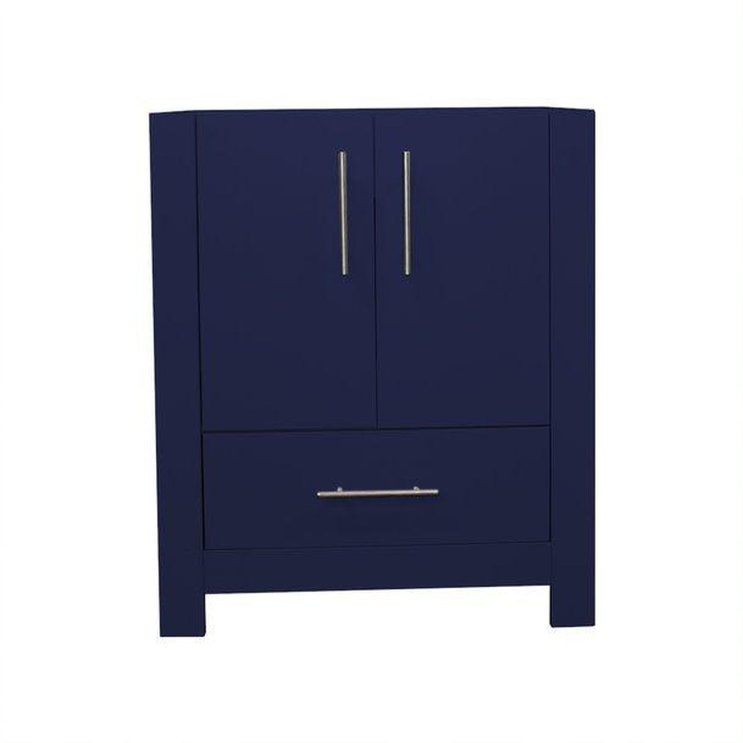 Volpa USA Boston 30" x 20" Navy Modern Freestanding Bathroom Vanity With Brushed Nickel Handles