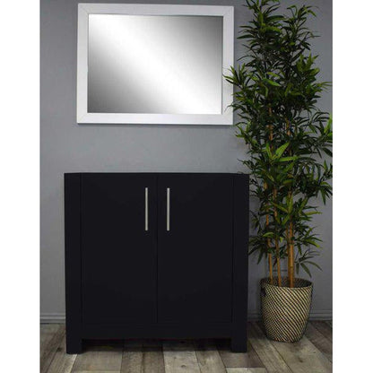 Volpa USA Boston 36" x 20" Black Modern Freestanding Bathroom Vanity With Brushed Nickel Handles