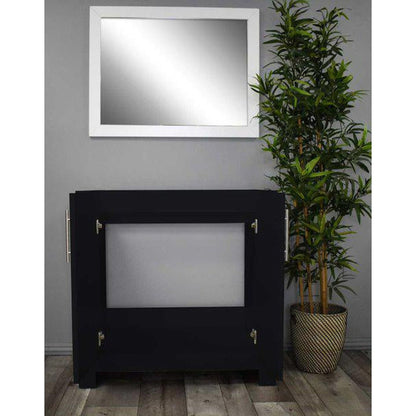 Volpa USA Boston 36" x 20" Black Modern Freestanding Bathroom Vanity With Brushed Nickel Handles